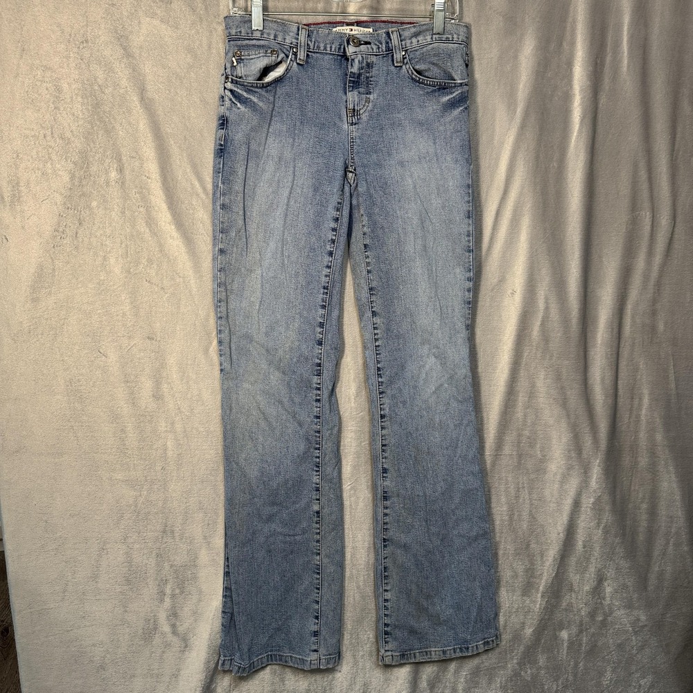 Vintage Tommy Hilfiger Jeans Womens 4 Blue Low Rise Flare Stretch Denim‎ 2000s